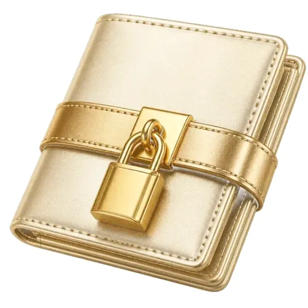 Locked leather wallet — Magic Win